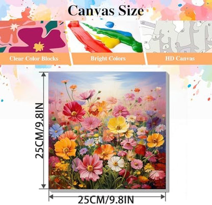 Artykapby Paint by Numbers Kit for Adults with Frame Flower 10x10 inch ﻿ - Image 2