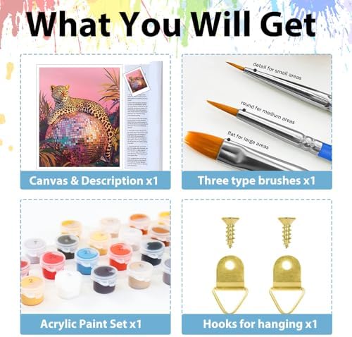 Animal Paint by Numbers Kit for Adults, Adult Paint by Number Kits 16x20 in - Image 6