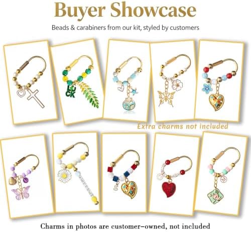 Carabiner Bead and Bag Charm Kit Large Hole Beads for Carabiner - Image 4