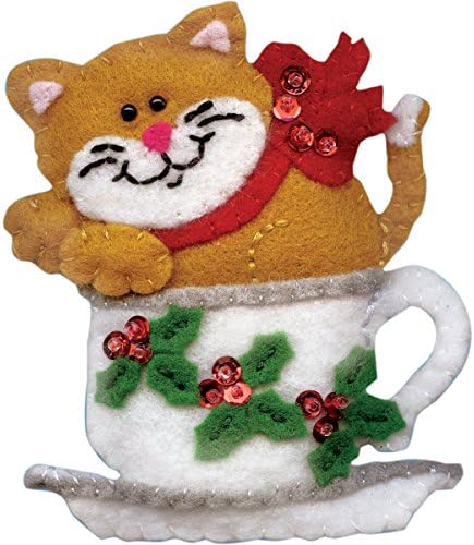 Design Works Teacup Cat Felt Ornament Kit - Image 2