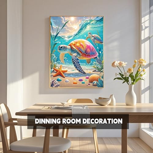 TINDAY Paint by Numbers Kit for Adults Paint by Number for Adults Beginner Sea Turtle Painting by Number for Adult on Canvas Acrylic Painting Wall Decor 16x20 in - Image 3