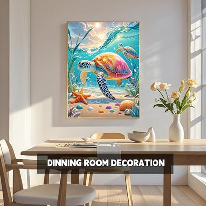 TINDAY Paint by Numbers Kit for Adults Paint by Number for Adults Beginner Sea Turtle Painting by Number for Adult on Canvas Acrylic Painting Wall Decor 16x20 in - Image 3