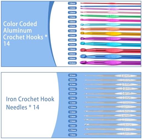 Crochet Hook Set 90 Pcs Crochet Needles Kit Ergonomic Soft Grip Handles - Image 3