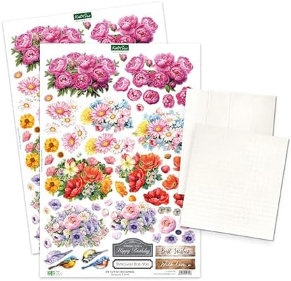 Katy Sue Wonderful Wellington Boots (Rubber Boots) Card Making Kit. 8 Shaped Cards, 2 Sheets of Die Cut Decoupage, 8 Envelopes, Adhesive Pads, & Instructions. for Card Making Supplies & Papercrafting - Image 3