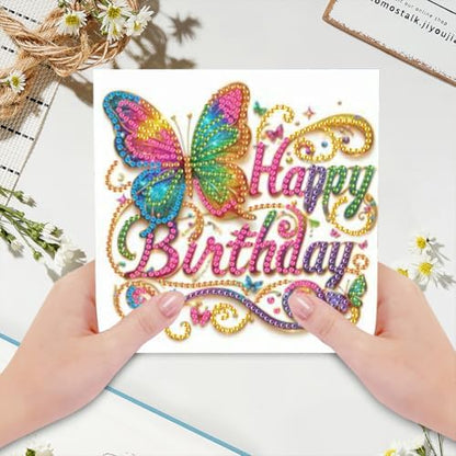 jinglinhh 6pcs Happy Birthday Football Butterfly Diamond Art Painting Greeting Cards with Envelopes, DIY Card Making Kits for Adults, Diamond Art Postcards Christmas Cards Craft Gifts - Image 5