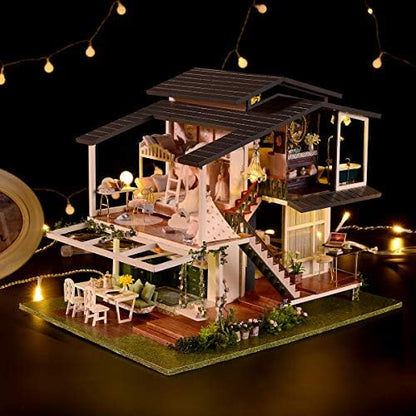 GuDoQi DIY Miniature Dollhouse Kit, Tiny House kit with Music, Miniature House Kit 1:24 Scale Monet Garden, Great Handmade Crafts Gift for Birthday Christmas Day - Image 6