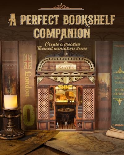 Book Nook Kit, 3D Wooden Puzzles for Adults, DIY Miniature House Kit for Adults, Booknook with LED Light, Gifts for Family, Friends and Book Lovers, Bookshelf Decor(Retro Train) - Image 6