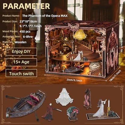 MiniCity Phantom of the Opera DIY Book Nook Kit for Adult, Miniature Puzzle - Image 2