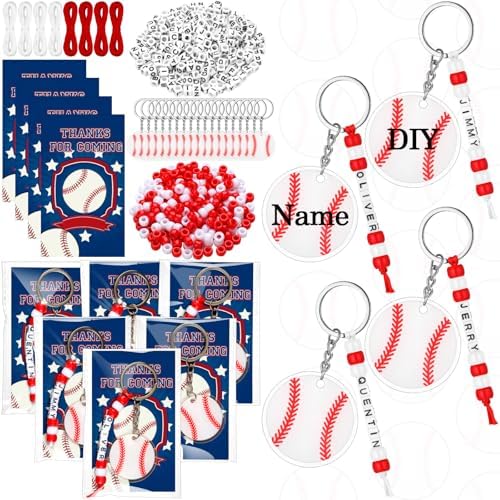 Suncalla 984 Pcs 24 Set Baseball Keychain Making Kit DIY Craft Ball Bag Tag by Unknown