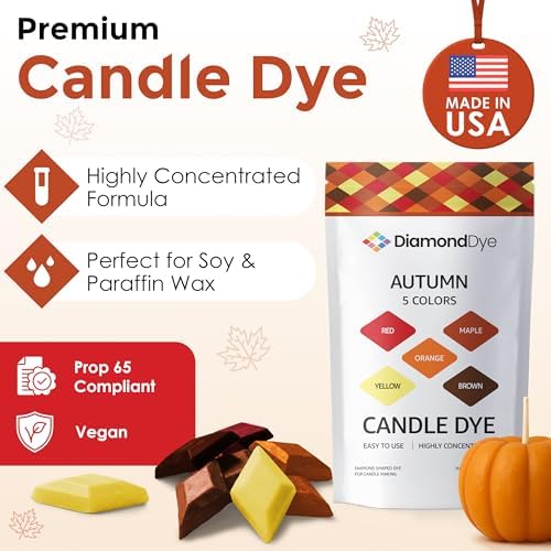 Fall Candle Dye Chips, Soy & Paraffin Candle Making, 5 Autumn Colors - Image 2