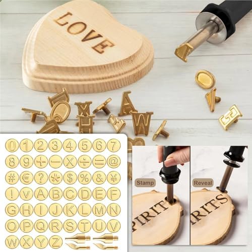 Wood Burning Tool Pen with Burning Tips Kit 26English Letters Carving Pyrography Pen Tips Stencil Soldering Iron for Woodworking - Image 2