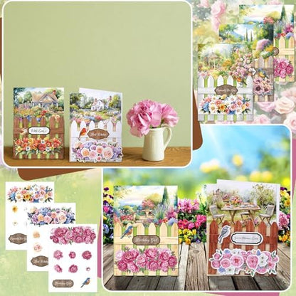 Gueevin 18 Set Flower Petals Picket Fence Card Making Kit with Foam - Image 6