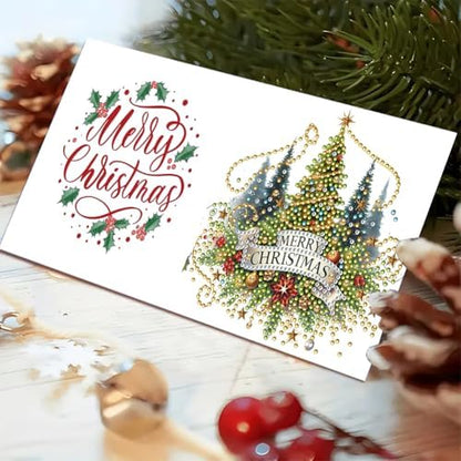 jinglinhh 6pcs Diamond Art Painting Merry Christmas Angel Gifts Tree Greeting Cards with Envelopes, DIY Card Making Kits for Adults, Diamond Art Postcards Christmas Cards Craft Gifts - Image 7