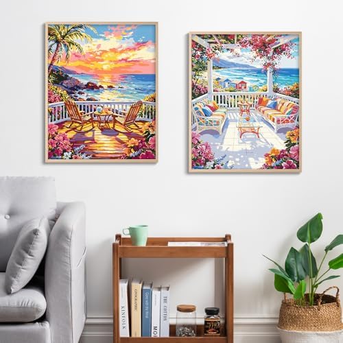 ZTOTZ Paint by Numbers Kit for Adults Sunset Landscape Art 16x20 Home Decor - Image 3