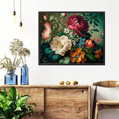 Peony Paint by Numbers for Adults with Framed Canvas - with Wooden Easel - Image 4