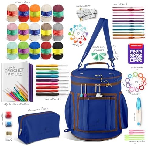 Crochet Kit for Beginners Adults and Kids - Beginner Crochet Kit for Adults with Step-by-Step Video Tutorials, Amigurumi and Crocheting Kit, Crochet Starter Kit with Soft Crochet Yarn and Crochet Bag - Image 2