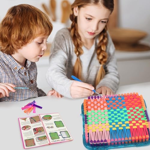 IQKidz Weaving Loom Kit Toys, DIY Arts and Crafts for Kids and Adults, Ideal Gifts for Girls Ages 5 6 7 8-12 13, Easy Potholder Loom Knitting Activity for Beginners, 224 Craft Loops - Image 3