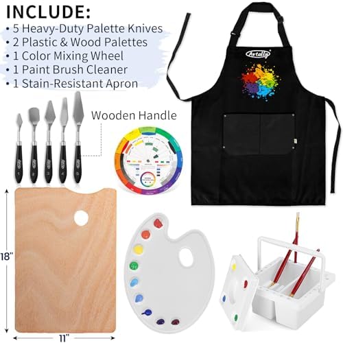 188Pcs All-in-One Art Painting Kit with French Easel, 96 Acrylic, Watercolor & Oil Paint Set, Complete Art Supplies Painting Set for Adults, Artists, Beginners - Image 6
