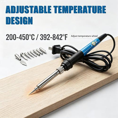 Wood Burning Kit, 30Pcs Wood Burning Tool Adjustable Temperature 200~450 ℃ (392-842℉) Wood Burning Pen Kit for Adults Beginners - Image 3