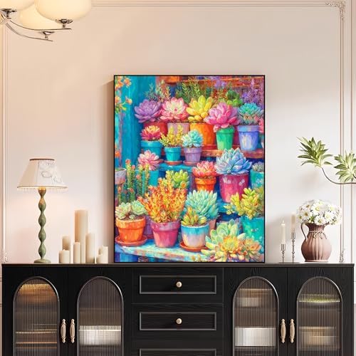 XTCIXAL Paint by Numbers Kit for Adults, Succulent - 16X20 Inch - Image 3