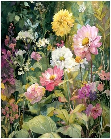 xcemhil Flowers Paint by Numbers Kit for Adults Beginner, Flowers Paint by Numbers for Adult, Acrylic Paint by Number Kits Suitable for Home Wall Art Decor Gifts 16x20 Inch by Unknown