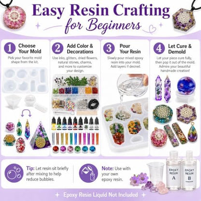 Resin Kit 3-Tier Storage Box Jewelry Making Kit with Molds - Image 4