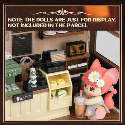 Coffee Shop Mini Model Kits with LED, Make It Miniature Cafe Store, DIY Miniature House Kit for Adults Teens and Beginners to Build, Mini Dollhouse Kits, Gift for Friends and Hobbies - Image 5