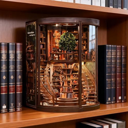 Book Nook Kit for Adults Booknook DIY Miniature Library Decor Fantasy 3D Puzzle - Image 6