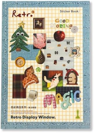 1300+ PCS Vintage Cute Scrapbook Sticker Book, 50 Sheets Retro & Ins Little Object Theme Korean Stickers for Scrapbooking, Art Scrapbook Supplies for Adults Teens Women Girls Junk Journal Journaling by emmoolife