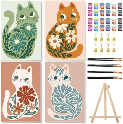 Cat Paint by Number for Adults, Paint by Numbers Kit for Adults 8x12 Inch by hkejoi