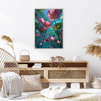 Lotus Flower Paint By Numbers Kit For Adults Beginner, Adult Paint By Number Kits On Canvas Flower Oil Painting Kit For Beginners Adults' Paint-By-Number Kits For Gift Home Wall Decor 16x20 Inch - Image 3