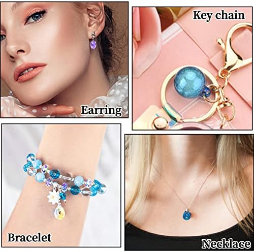 Suhome Resin Bead Molds for Jewelry 12 PCS Resin Molds Silicone with Hole Cabochon Gem Jewelry Making Epoxy Resin Molds for Earrings, Pendants,Bracelets and Necklaces - Image 4