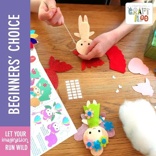 Fairy Sewing Kit for Kids Ages 5-12 - Beginner Kit, 5 Pre-Cut Felt Dolls - Image 6