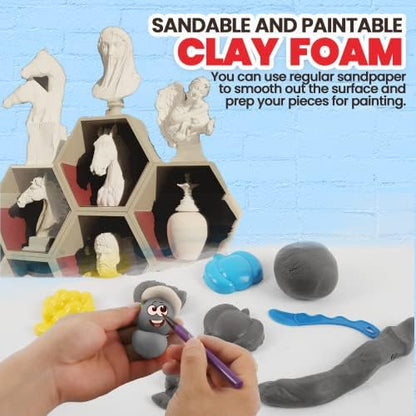 3.3 lbs Moldable Cosplay Foam Clay (Gray) - Air-Dry High Density for Intricate Designs Dries Evenly Within 24-48 Hours Sandable and Paintable - Image 6
