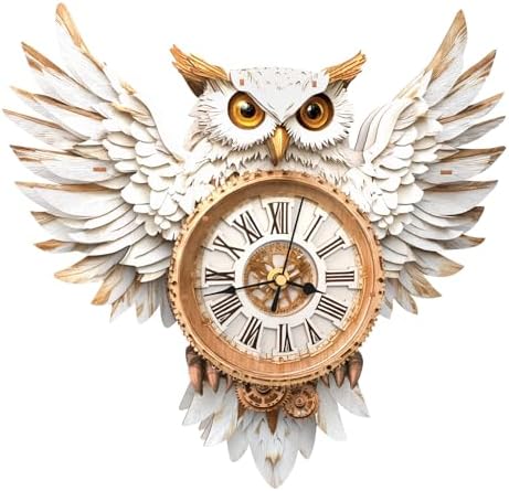 KAAYEE 3D Puzzles for Adults Snowy Owl Clock Bird Wooden Puzzle DIY Craft by KAAYEEDirect