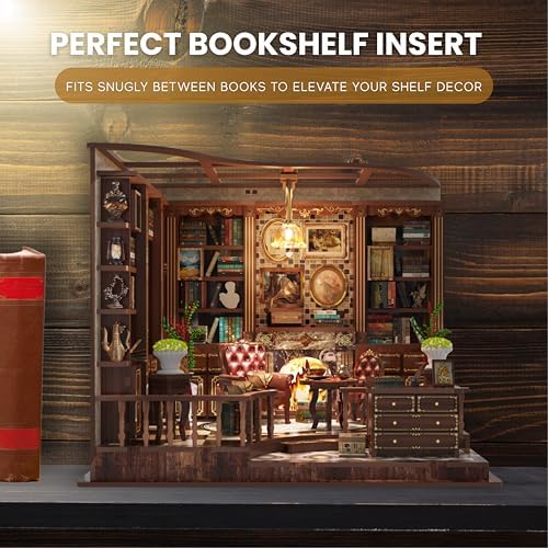 DIY Book Nook Kit LED 3D Wooden Puzzle - Left Bank Study - Image 3