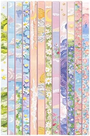 600 Sheets Paper Star Strips for DIY Hand Art Crafts, Double-Sided Printing Origami Paper for Star Jar, Wish Bottles, Home Decoration (Crayon Drawing) by ABCISI