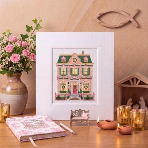 XunYee 21 Pcs Christmas Village House 18 Mesh Needlepoint Canvas Kit - Image 7