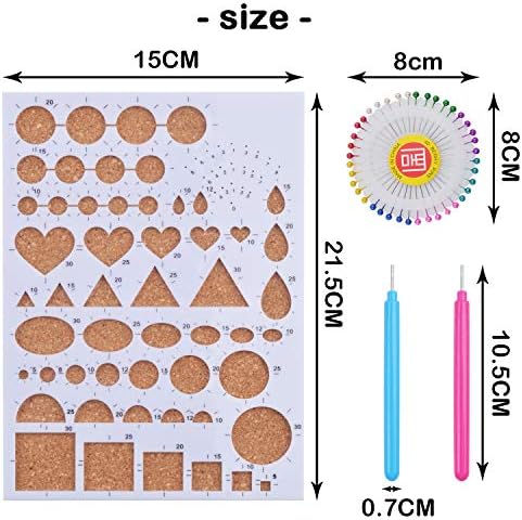 1 Set of Paper Quilling Template Board Quilling Mould with 2pcs Quilling Slotted Tools and 40pcs Pearl Head Pins for DIY Paper Craft - Image 2