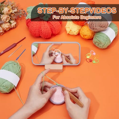 ORIGACH 3 Set Halloween Pumpkins Crochet Kit for Beginners - Image 4