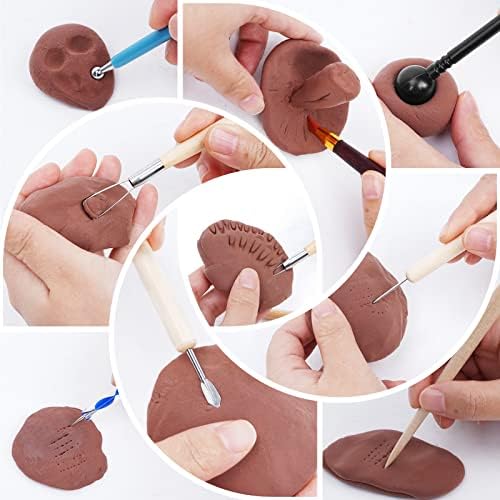 Yagugu Pottery Clay Tools for Adults Sculpting, 45Pcs Basic Wood Ceramics Carving Polymer Clay Tool Supplies kit Supplies for Artists Modeling Shaping Building for Art&Craft Gifts - Image 6