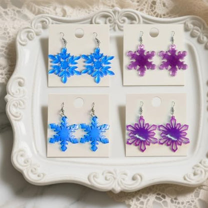 Snowflake Earring Mold, in Pairs Christmas Earring Molds with Hole - Image 4