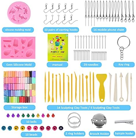 Cyajm 72 Colors Polymer Clay Kit, DIY Jewelry Crafts Gifts for Beginners - Image 4