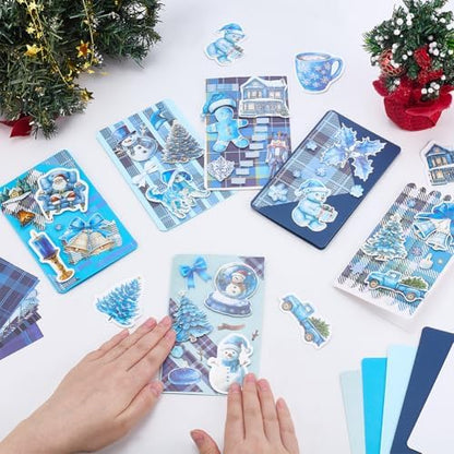 FREEBLOSS 15 Set DIY Card Making Kit for Adults Winters Card Making Kit DIY Handmade Greeting Card Kit Perfect for Christmas Gift Cards for Birthday Wedding Congratulation - Image 4