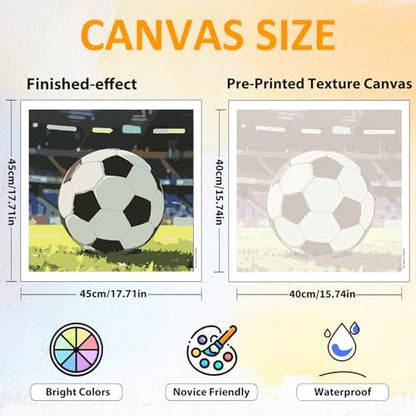 CRZMODE Soccer Paint by Numbers Kit for Adults, Soccer Paint by Numbers for Adults, Acrylic Painting Crafts for Home Decor Gift (16x16inch) - Image 2
