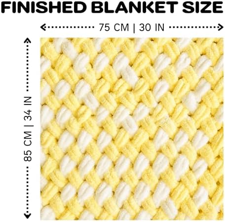 Beginner Craft Kit – Easy Loop Yarn Baby Blanket Kit for Adults & Kids, DIY Arm Knitting Kit with Soft Chenille Yarn, Perfect Handmade Gift for Mother's Day (Lemon) - Image 7