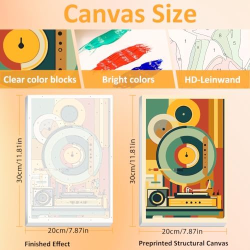 Mandun Music Paint by Numbers Kit for Adults, 3 Pack, 7.8x11.8 inch - Image 2