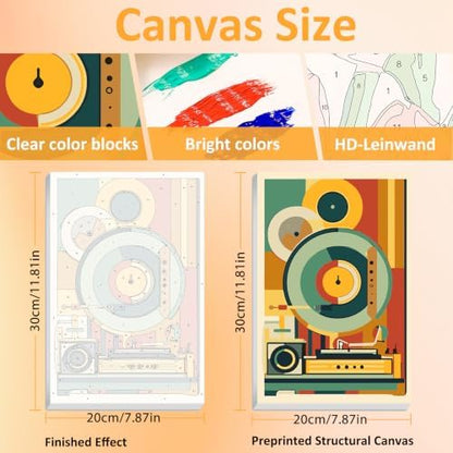 Mandun Music Paint by Numbers Kit for Adults, 3 Pack, 7.8x11.8 inch - Image 2