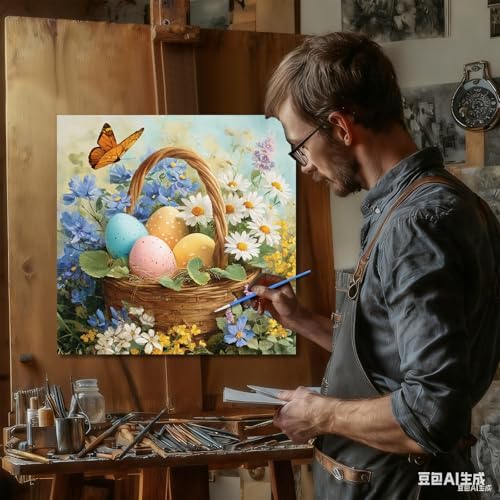 Reivworl Easter Paint by Numbers Kit for Adults Beginner 16×20 inch - Image 3