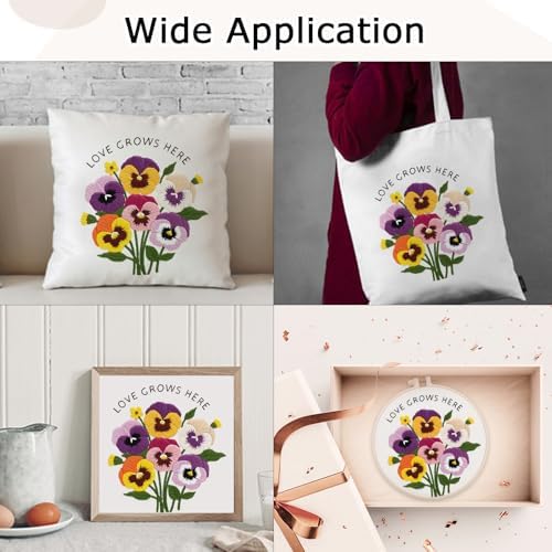 Nuberlic Embroidery Kit for Beginners, Pansy Needlepoint Kit - Image 7
